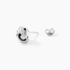 Boucles D'Oreilles Puces Orane Argent Blanc