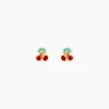 Boucles D'oreilles Puces Or Jaune Helicie Email
