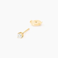 Boucles D'oreilles Puces Or Jaune Aphrodite Diamants