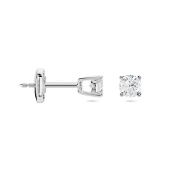 Boucles D'oreilles Puces Or Blanc Aphrodite Diamant