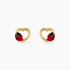 Boucles D'oreilles Puces Or Jaune Syringa Smalto