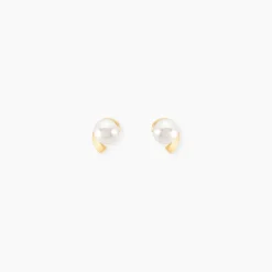 Boucles D'oreilles Puces Odelle Or Jaune Perle De Culture