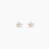 Boucles D'oreilles Puces Or Jaune Convallaria Oxydes