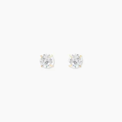 Boucles D'oreilles Puces Or Jaune Katherina Oxyde De Zirconium