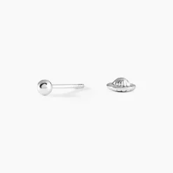 Boucles D'oreilles Puces Or Blanc Fidelia
