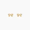 Boucles D'oreilles Puces Or Jaune Brunnera Oxydes De Zirconium
