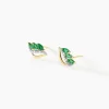 Boucles D'oreilles Puces Or Jaune  Sheelagh Emeraudes Diamants