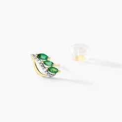 Boucles D'oreilles Puces Or Jaune  Sheelagh Emeraudes Diamants