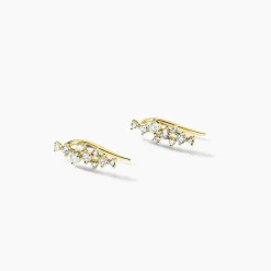 Boucles D'oreilles Puces Orlando Or Jaune Diamant Synthétique