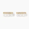 Boucles D'oreilles Puces Or Jaune Patxi Perles Oxydes