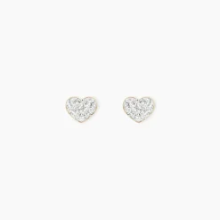 Boucles D'oreilles Puces Or Jaune Ianuaria Cristal