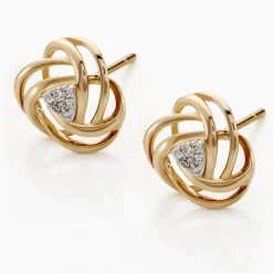 Boucles D'oreilles Puces Or Jaune Afua Diamants