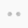 Boucles D'oreilles Puces Or Blanc Kristel Oxydes De Zirconium