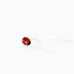 Boucles D'oreilles Puces Or Jaune Helidie Email