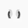 Boucles D'oreilles Puces Oia Or Blanc Diamant
