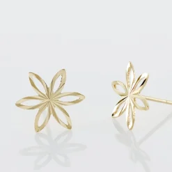 Boucles D'oreilles Puces Philine Fleur Or Jaune