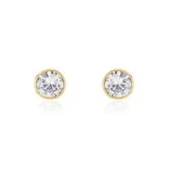 Boucles D'oreilles Puces Plaqué Or Jaune Niclaus Oxyde