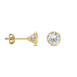 Boucles D'oreilles Puces Plaqué Or Jaune Niclaus Oxyde