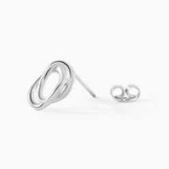 Boucles D'Oreilles Puces Paros Argent Blanc