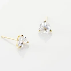 Boucles D'oreilles Puces Poinsettia Or Jaune Oxyde