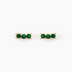 Boucles D'oreilles Puces Plaqué Or Jaune Alodia Spnielles