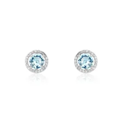 Boucles D'oreilles Puces Rio Argent Blanc Oxyde