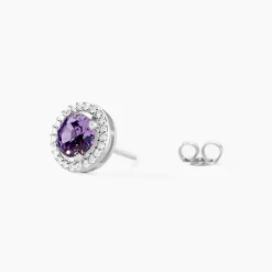 Boucles D'oreilles Puces Rio Argent Blanc Oxyde