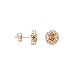 Boucles D'oreilles Puces Rio Argent Rose Oxyde