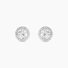 Boucles D'oreilles Puces Stelila Or Blanc Oxyde De Zirconium