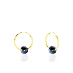 Boucles D'oreilles Puces Suraya Or Jaune Perle De Culture