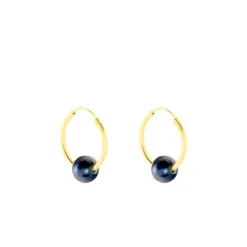 Boucles D'oreilles Puces Suraya Or Jaune Perle De Culture
