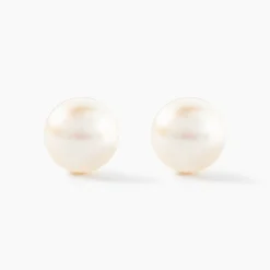 Boucles D'oreilles Puces Suki Or Jaune Perle De Culture
