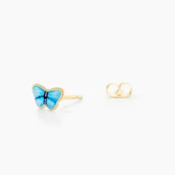 Boucles D'oreilles Puces Sulivia Papillon Or Jaune