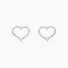 Boucles D'oreilles Puces Salona Argent Blanc Oxyde De Zirconium