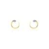 Boucles D'oreilles Puces Snake Or Jaune Diamant