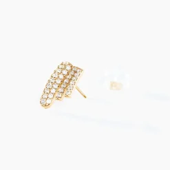 Boucles D'oreilles Puces Shimmel Or Jaune Oxyde De Zirconium