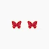 Boucles D'oreilles Puces Solena Papillon Or Jaune