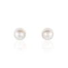 Boucles D'oreilles Puces Suki Or Jaune Perle De Culture