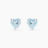 Boucles D'oreilles Puces Salona Or Blanc Topaze