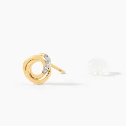 Boucles D'oreilles Puces Syrena Or Jaune Diamant