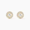 Boucles D'oreilles Puces Tahera Or Jaune Oxyde De Zirconium