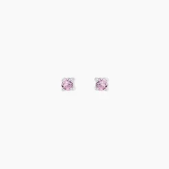 Boucles D'oreilles Puces Tehora Argent Blanc Oxyde De Zirconium