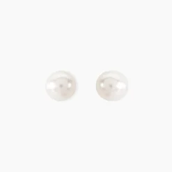 Boucles D'oreilles Puces Ursulina Or Jaune Perle De Culture