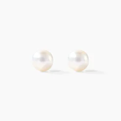 Boucles D'oreilles Puces Ursulina Or Jaune Perle De Culture