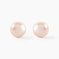 Boucles D'oreilles Puces Ursulina Or Jaune Perle De Culture
