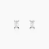 Boucles D'oreilles Puces Udia Argent Blanc Oxyde De Zirconium