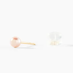Boucles D'oreilles Puces Ursulina Or Jaune Perle De Culture