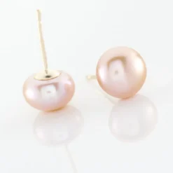 Boucles D'oreilles Puces Ursulina Or Jaune Perle De Culture
