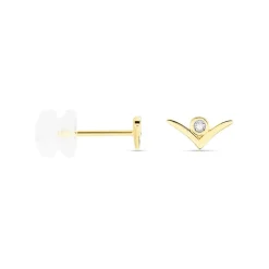 Boucles D'oreilles Puces Volia Or Jaune Diamant