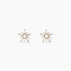Boucles D'oreilles Puces Wen Or Jaune Oxyde De Zirconium
